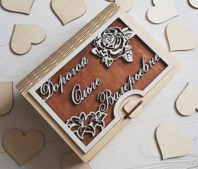 Декоративная именная коробка из фанеры